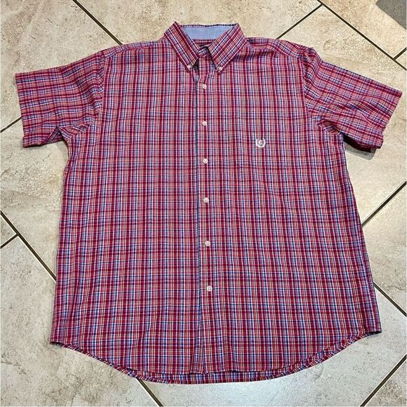 Chaps Easy Care Multi Colored Plaid Button Down Mens Large Casual Shirt - Picture 3 of 5